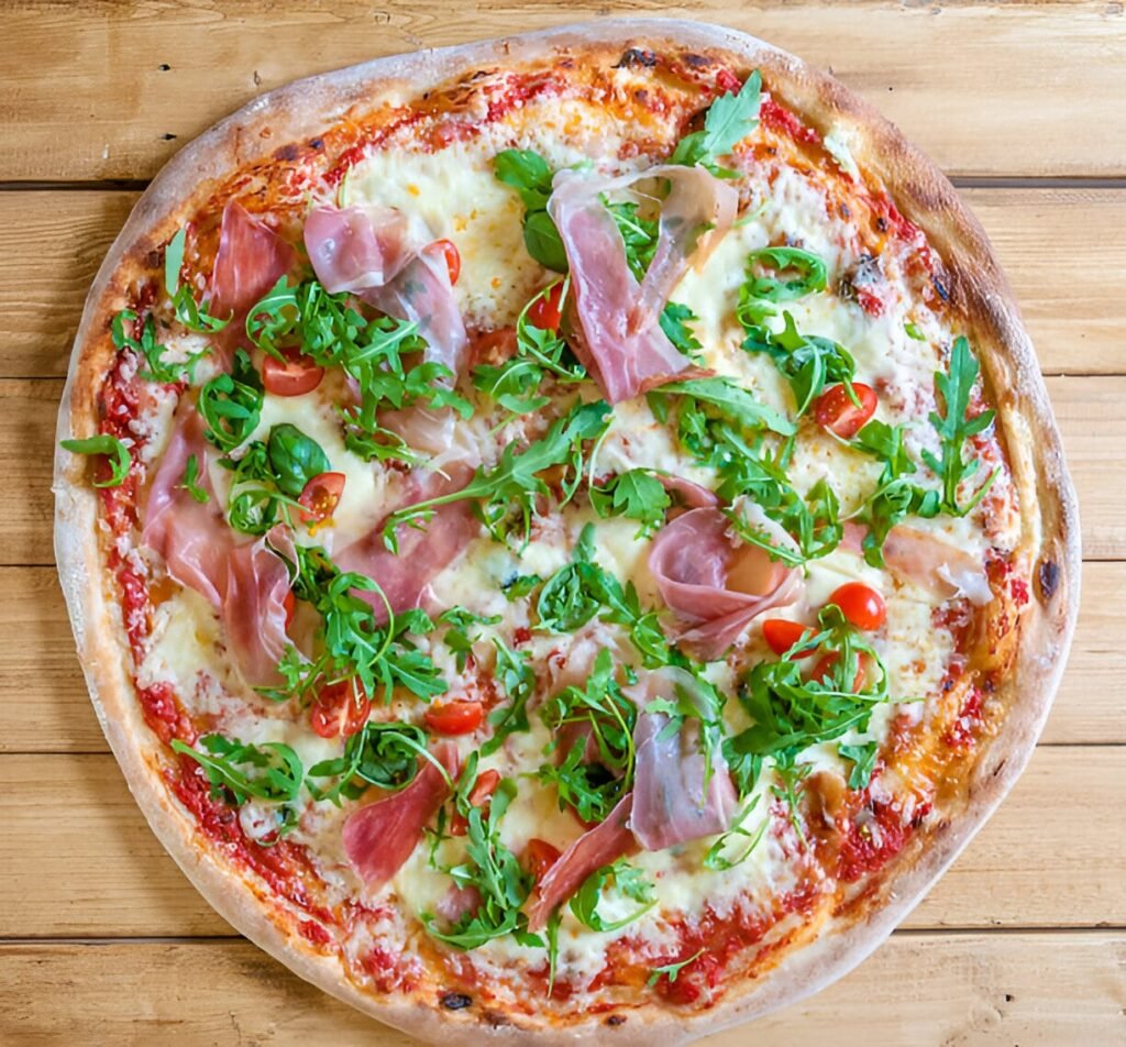 pizza-jamon-serrano-arugula-nickys-pizza-grill-playa-del-carmen